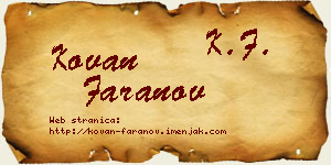 Kovan Faranov vizit kartica